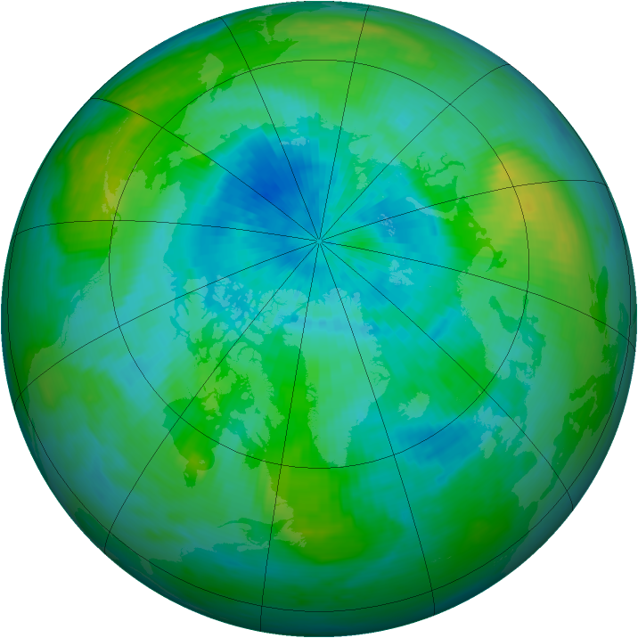 Arctic ozone map for 10 September 1991